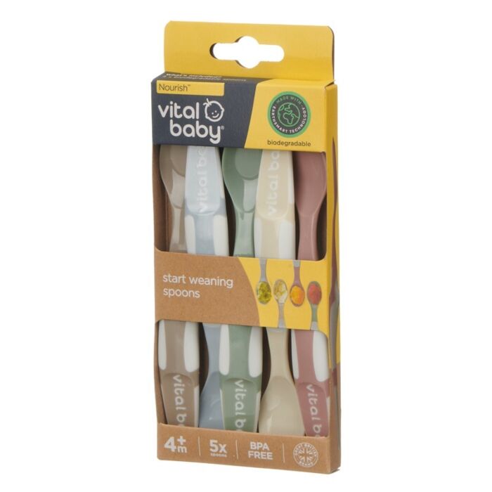 Starting Spoon Vital Baby Nourish Start Weaning Spoons - 5pk - Bella Baby, Award ...
