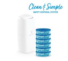 Angelcare Nappy Disposal System - Extra Value Pack ( Bin & 6 Cassettes)