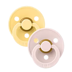 BIBS Pacifiers Colour 2 Pack Latex - Pale Butter/Petal
