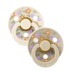 BIBS x LIBERTY Colour Latex Pacifier - Strawberry & Cream Vanilla 2 Pack