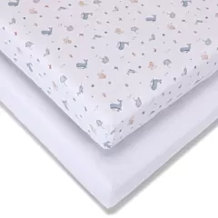 Travel Cot Jersey Sheets 2Pk - Under the Sea