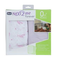 Chicco Next2Me Forever Crib 2 Pack Fitted Sheets - Pink Ballet