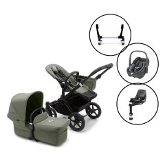 Donkey5 Mono Travel System with Maxi Cosi Pebble 360 Car Seat & Base - Black/Forest Green