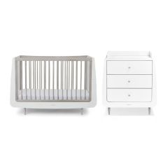 SnuzKot Skandi 2 Piece Nursery Furniture Set - Silver Birch