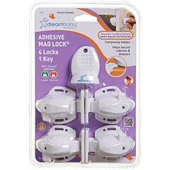 Dreambaby Adhesive Magnet Lock 4 Locks & 1 Key