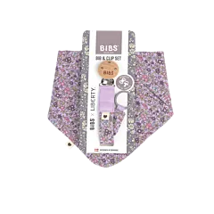 BIBS Bib & Clip Set Chamomile Lawn - Violet Sky