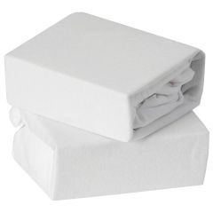 Baby Elegance 2 Pack Fitted Travel Cot Sheets - White