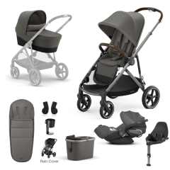 Cybex Gazelle S Mono Travel System with Cybex Cloud Z2 iSize and Z2 Base - Taupe frame