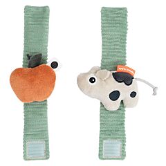 Done by Deer Wrist Rattle Set - 2-Pack - Dotti - Green