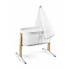 BabyBjorn Cradle Bundle with Canopy and Organic Cotton Fitted Sheet Bundle - White - Bella Baby