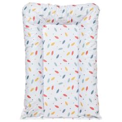 Baby Changing Mat - White Feathers