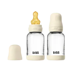 BIBS Baby Glass Bottle Set 120ml 2Pk - Ivory