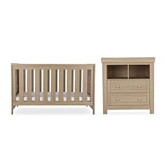 CuddleCo Burford 2Piece Cotbed  Set - Oak 