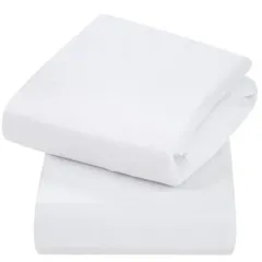 Cot Bed Jersey Fitted Sheet 2-pack - White