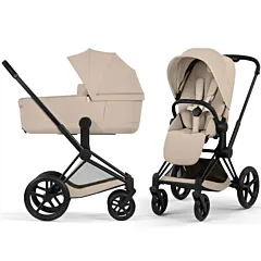 Cybex Priam 5 Comfort Pushchair & Cot Matt Black/Cozy Beige 