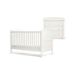 Mamas & Papas Dover 2 Piece Nursery Furniture Set with Cotbed and Dresser - White 