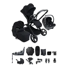 iCandy Core 2 Pushchair and Carrycot - Complete 360 Car Seat Bundle Black