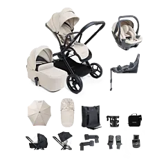 iCandy Core 2 Pushchair and Carrycot - Complete 360 Car Seat Bundle Sandstone