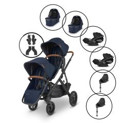 Vista V2 Twin Travel System With 2x Cloud Z2 Car Seats and 2x Cloud Z2 Base