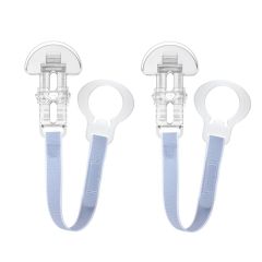 MAM Soother Clips 2 Pack - Pastel Grey