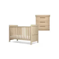 Atlas 2 Piece Cotbed Set - Light Oak