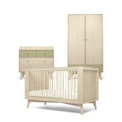 Coxley 3 Piece Cot Bed Range - Natural  / Olive 