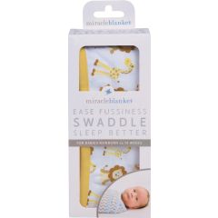 Miracle Swaddle Blanket - Giraffes & Lions 