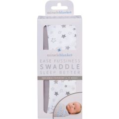 Miracle Blanket Swaddle - Grey Stars