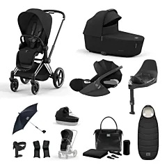 Cybex Priam Complete Bundle with Cloud T & Base - Black (Clearance 2025 model)