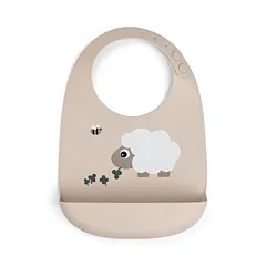 Done By Deer Silicone Bib Sheepy  - Sand