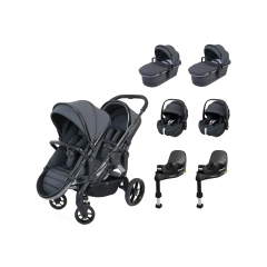 Peach7 Twin Travel System with 2x Maxi-Cosi Pebble PRO 360 Car Seats & Base