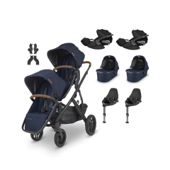 Vista V2 Twin Travel System With 2x Cloud Z2 Car Seats and 2x Cloud Z2 Base