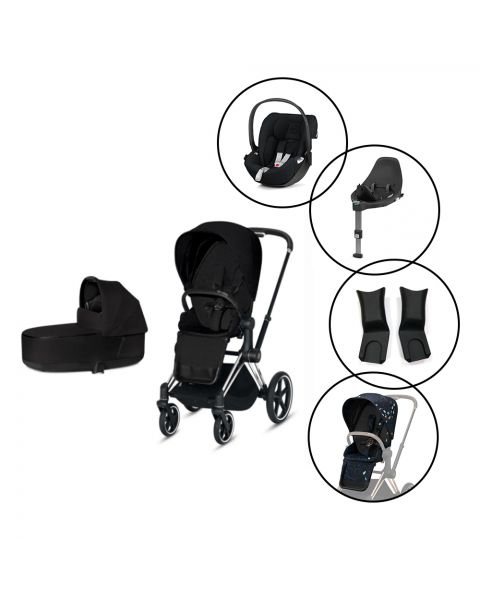 Cybex Priam Travel System With Free Fashion Seat Pack - Stardust Black