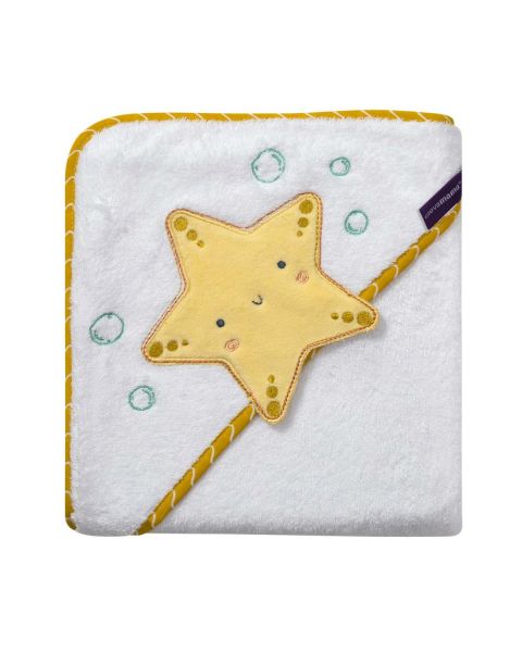Clevamama Bamboo Apron Baby Bath Towel - Star