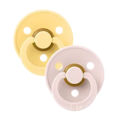 BIBS Pacifiers Colour 2 Pack Latex - Pale Butter/Petal
