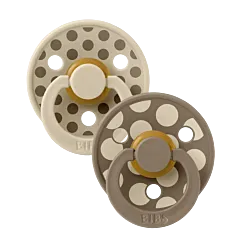 STUDIO Colour Pacifiers 2 Pack Polka - Vanilla/Dark Oak
