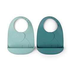Done by Deer Peekaboo Bib 2-pack Elphee - Blue