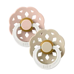 BIBS Boheme GLOW Latex Pacifiers - Blush/Vanilla - 2 Pack