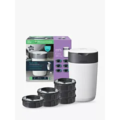 Tommee Tippee Twist & Click Advanced Nappy Bin & 6 Refill Cassettes