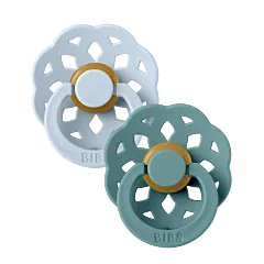 BIBS Boheme Latex Pacifiers 2 Pack - Baby Blu / Island Sea