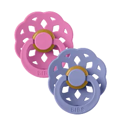 BIBS Pacifier Boheme 2 PACK Latex Size 1 Bubblegum/Peri