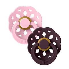 BIBS Boheme Latex Pacifier 2pk - Baby Pink / Plum