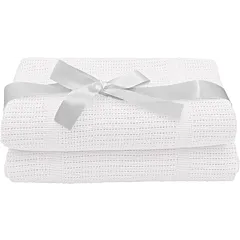 Baby Elegance Cellular Blanket  Crib/Cot - 2Pack White