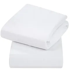 Clevamama Cot Bed Jersey Fitted Sheet 2-pack - White