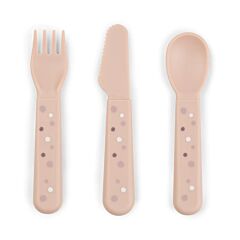 Foodie Cutlery Set Happy Dots - Powder