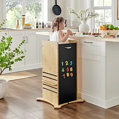 Little Helper Funpod Learning Tower Natural (Magnetic Chalkboard Sides)