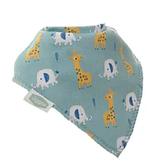Ziggle Soft Bandana Bib - Giraffe and Elephant 