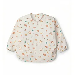 Loulou Lollipop Long Sleeve Bib - French Breakfast