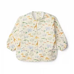 Loulou Lollipop Long Sleeve Bib - Safari Jungle