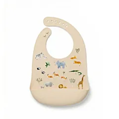 Silicone Bib Printed Safari - Bella-Baby